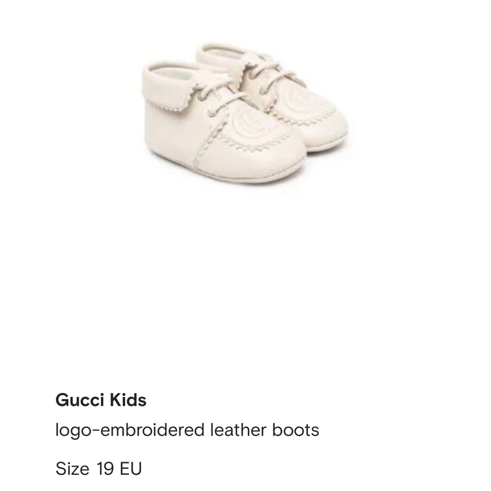 Gucci Kids Logo-embroidered leather boots 19EU